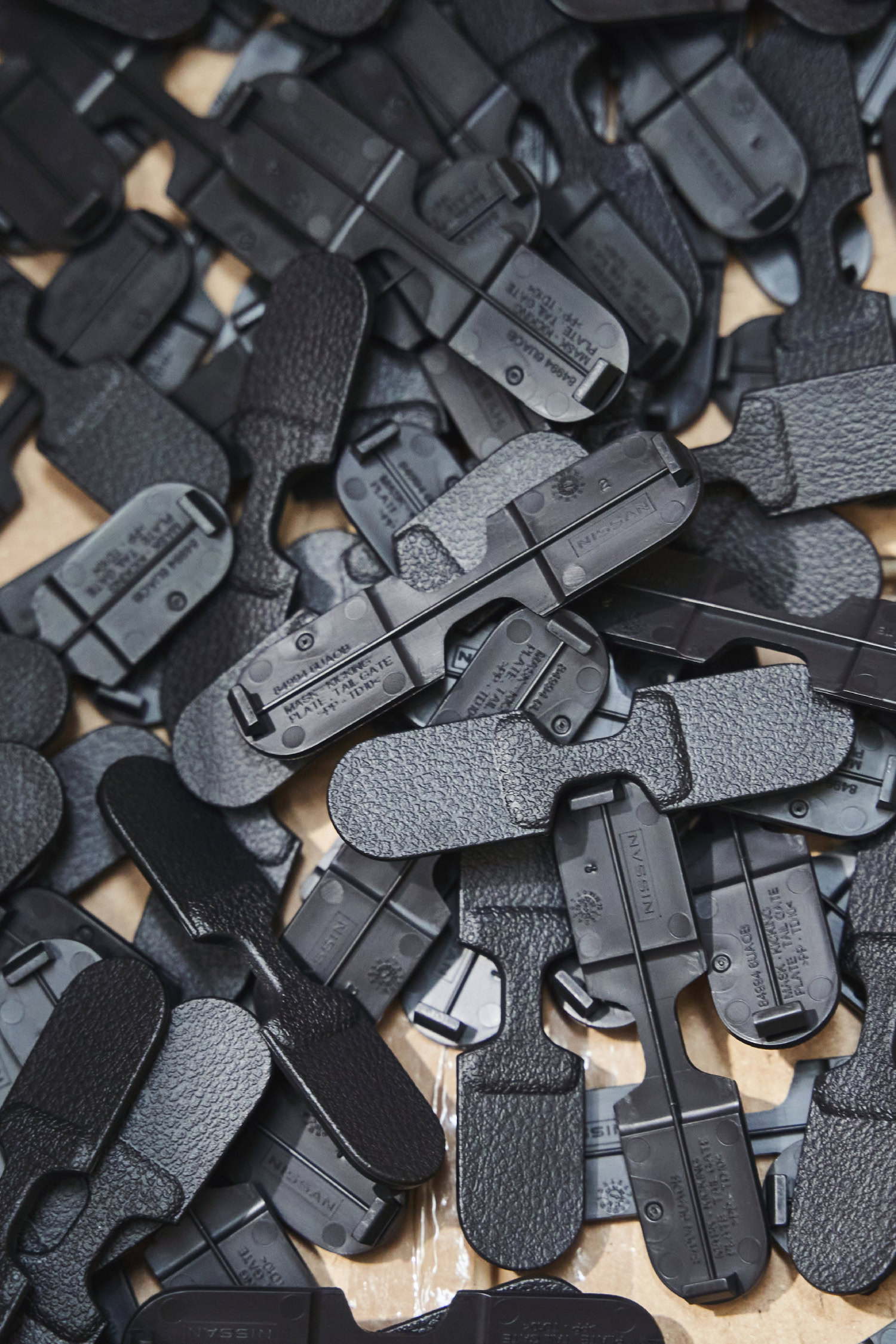 Injection moulded components in box