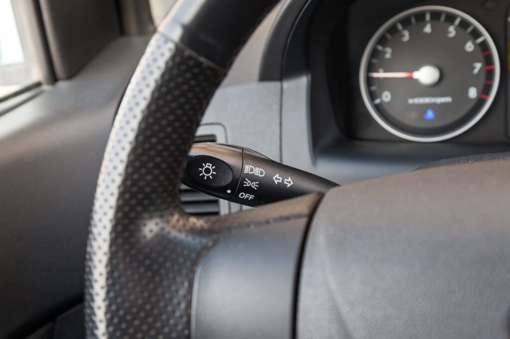 Car dashboard close up
