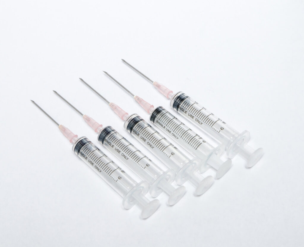 Close up of syringes